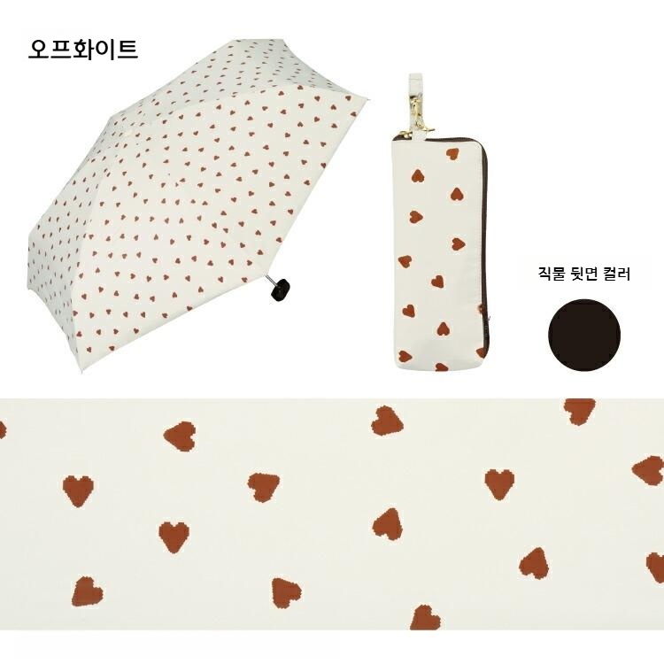 Wpc 하트 패턴 차광 접이식 양산 미니 양우산 일본양산 UV차단 블랙 - 상세 이미지 2