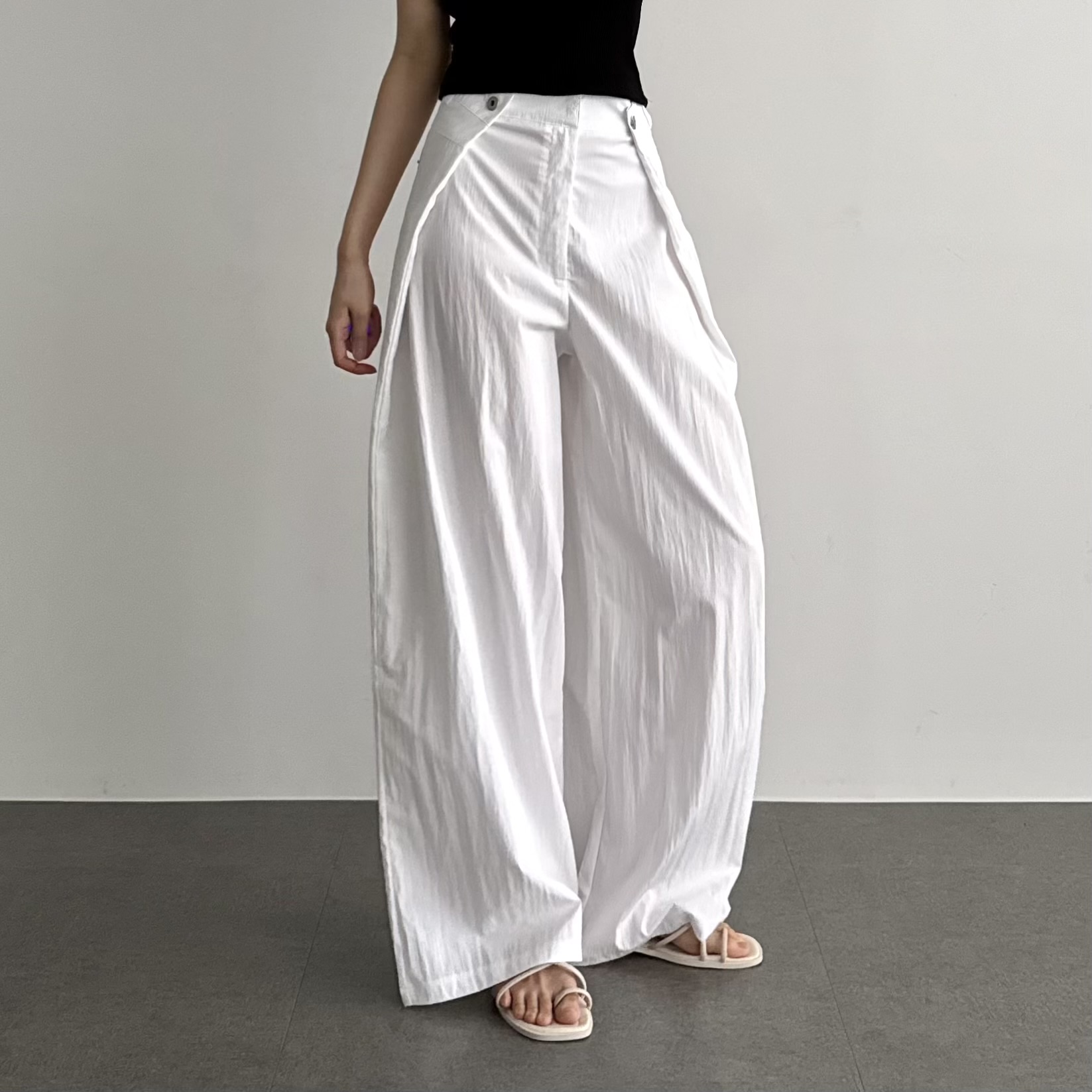 여성 여름 바스락바지 랩치마바지 나일론팬츠