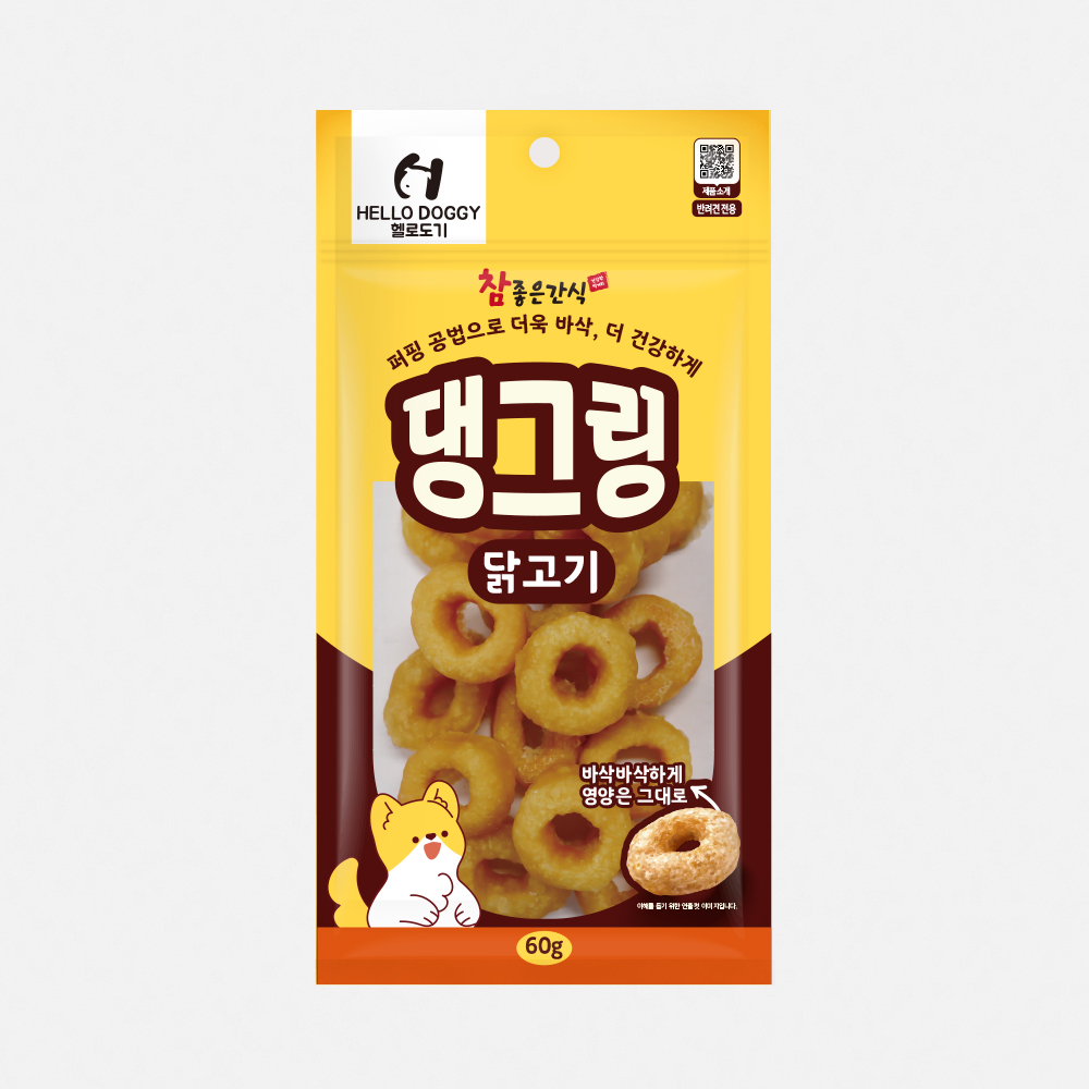 헬로도기 댕그링 강아지도넛 져키 훈련용 육포 노즈워크간식 연어, 60g, 1개 - 상세 이미지 3