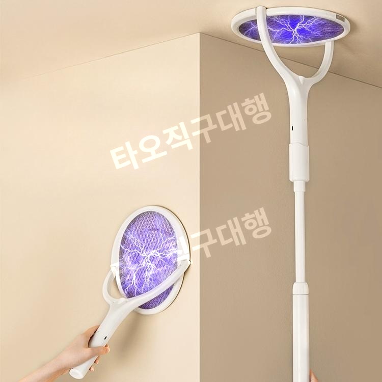 접이식 전기모기채 퇴치 휴대용 90도 벌레 파리채 폴딩 캠핑 전자 전기채 - 상품 이미지