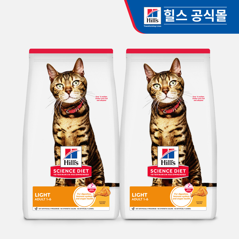 힐스 고양이사료 어덜트 라이트 2kg x 2개