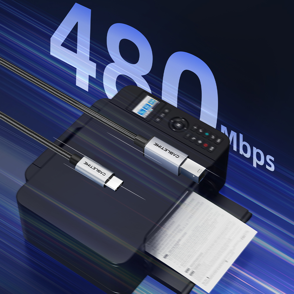 케이블타임 C타입 USB2.0 B CM BM 케이블 프린터 연결 CA16 0.5m, 1개 - 상세 이미지 2