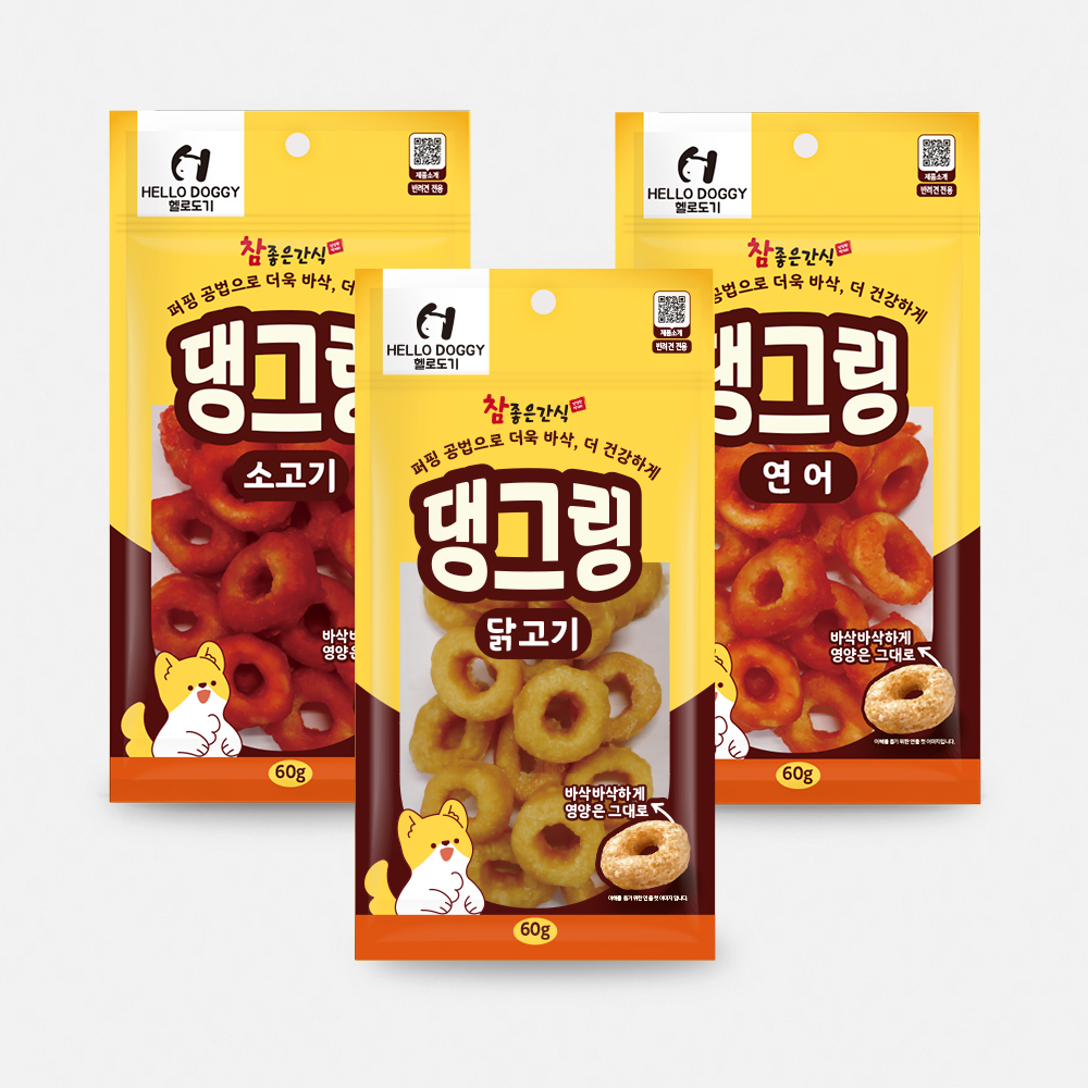 헬로도기 댕그링 강아지도넛 져키 훈련용 육포 노즈워크간식 연어, 60g, 1개 - 상세 이미지 2