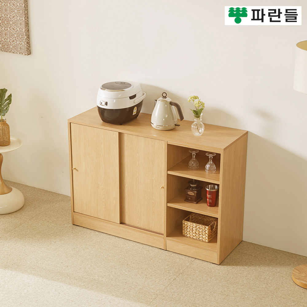 파란들가구1200 미닫이도어 수납장 슬라이딩 다용도수납장 - 상세 이미지 3