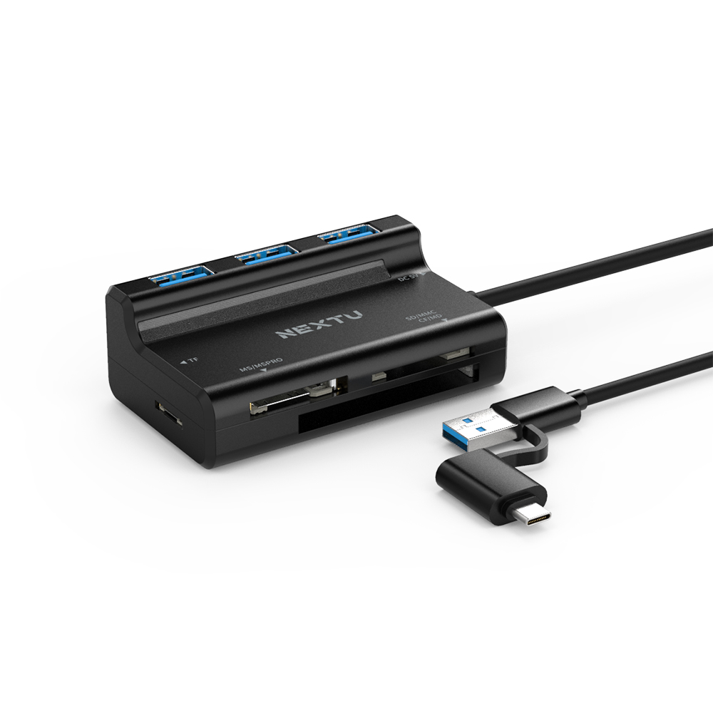 넥스트유 USB3.0 3포트 카드 리더 콤보 USB 허브 멀티 어댑터 513OTG