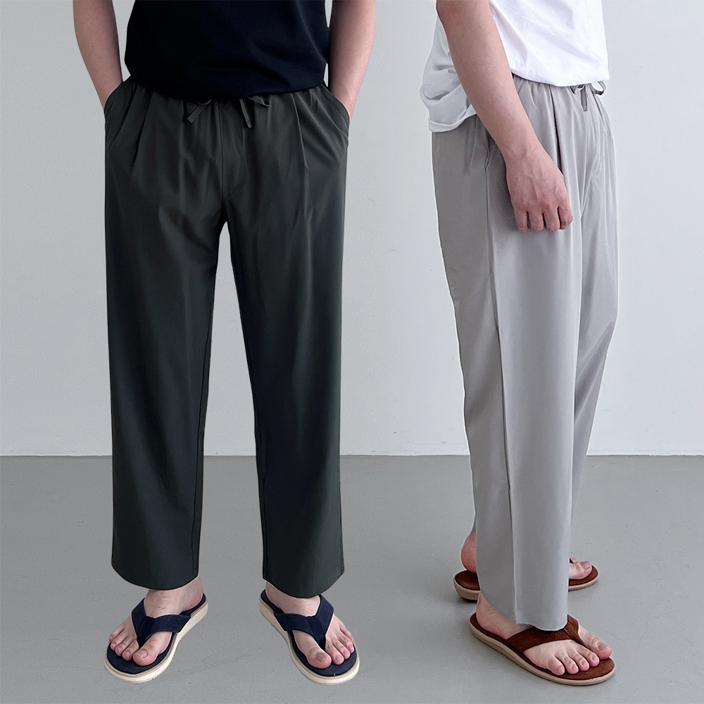 1+1 남자여름슬랙스 남성냉장고바지 쿨슬랙스 벌룬팬츠 - 상품 이미지