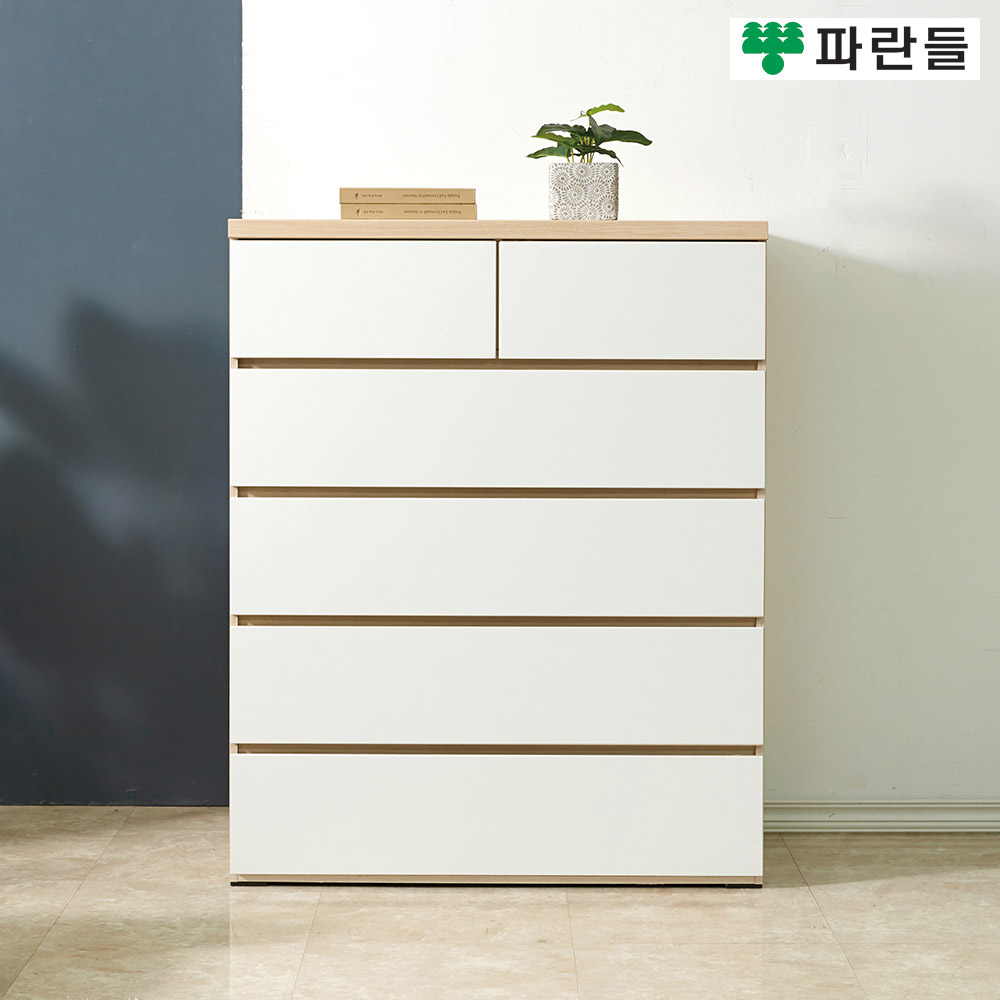 파란들가구 1000 속깊은 상2칸 5단서랍장 광폭서랍장 서랍옷장 - 상세 이미지 3