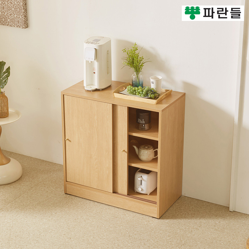 파란들가구 800 미닫이 도어 수납장 슳라이딩 다용도수납장 - 상세 이미지 3