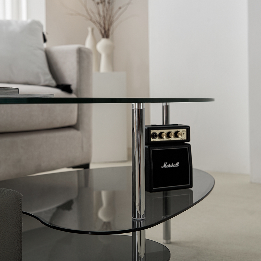 클라르 높은 소파 쇼파 좌식테이블 비정형 낮은 유리 티테이블