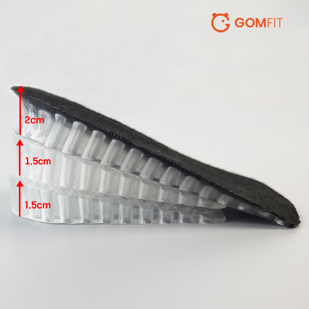 곰피트 3단 조절 가능 뒷굽 키높이 실리콘 깔창 2cm 5cm 반깔창 남녀공용 - 상세 이미지 5