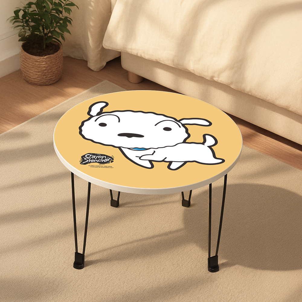 레토 짱구 흰둥이 다용도 원형 접이식 테이블 다용도 베드 좌식테이블