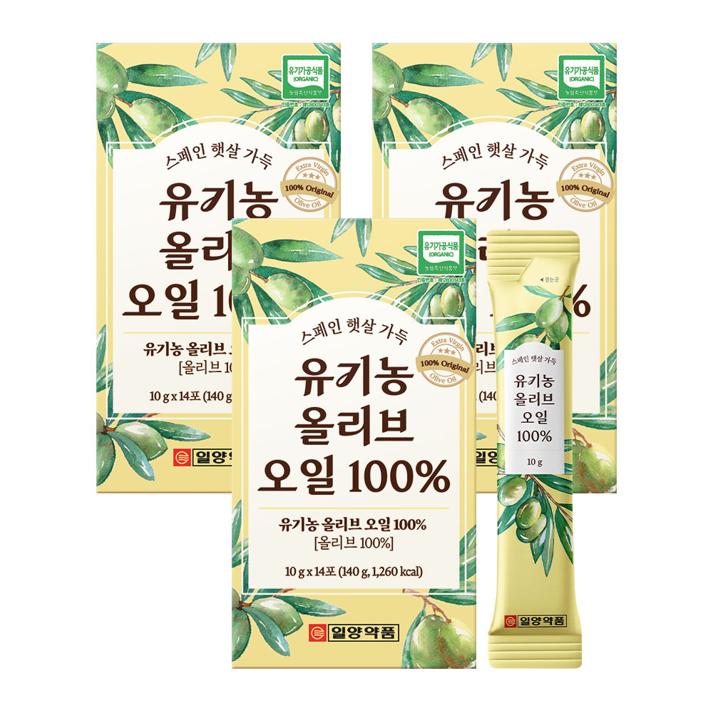 생으로먹는 올리브오일 산도 0.2이하 유기농 생식용 어린 올리브유 스틱 14포 3개 - 상품 이미지