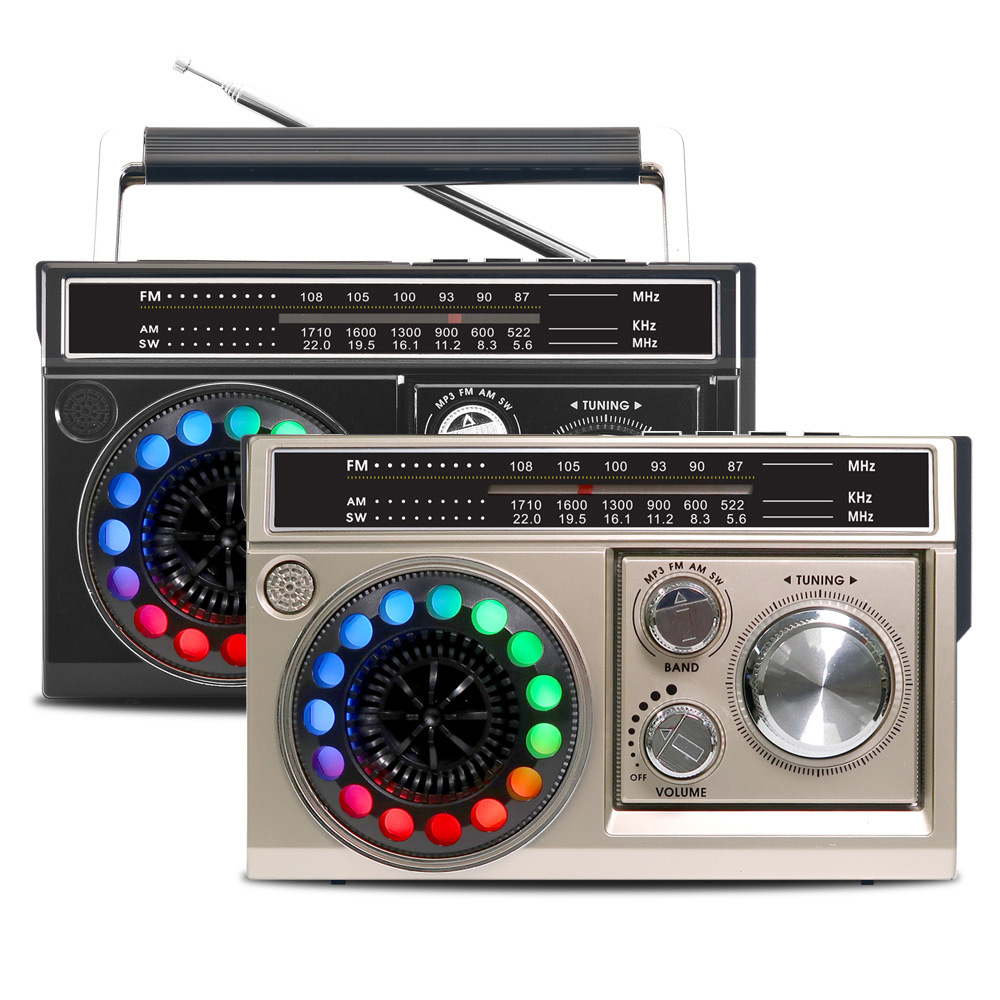 레트로 아날로그 디스코 라디오 LED 손전등 FM AM 블루투스 스피커 CRF-30B - 상품 이미지