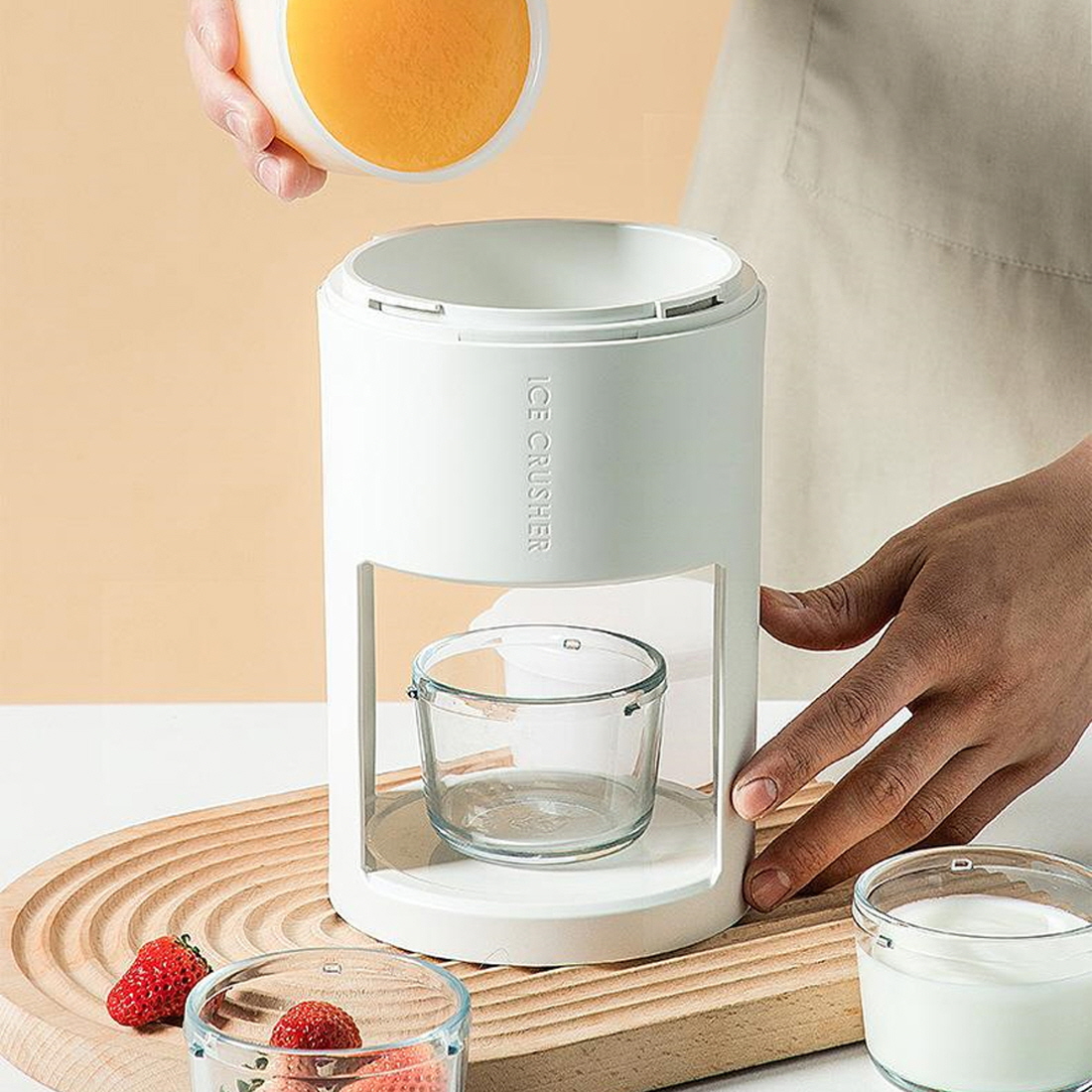 킨포크 수동빙수기 빙수만들기 컵빙수 우유 팥빙수 가정용제빙기 설빙기 얼음가는기계