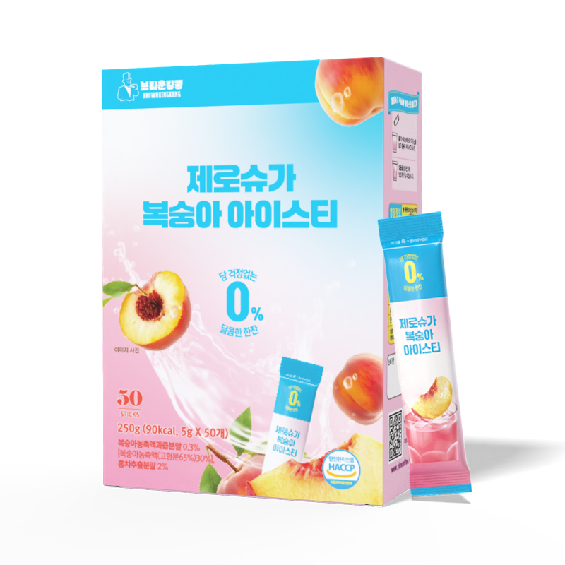 제로슈가 복숭아 아이스티 50T 무설탕 당제로음료 - 상품 이미지