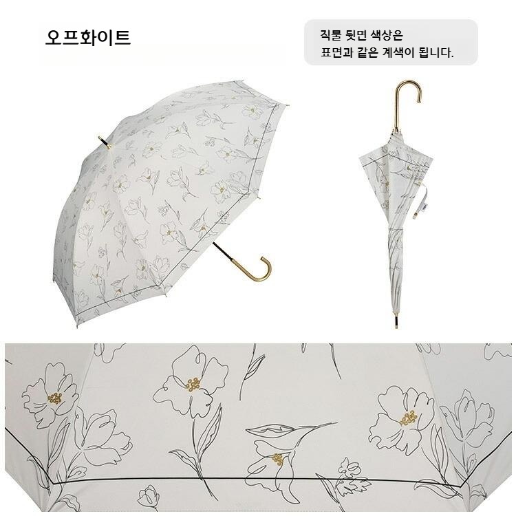 Wpc 플라워 드로잉 장양산 차광 양우산 일본양산 UV차단 오프화이트 - 상세 이미지 2