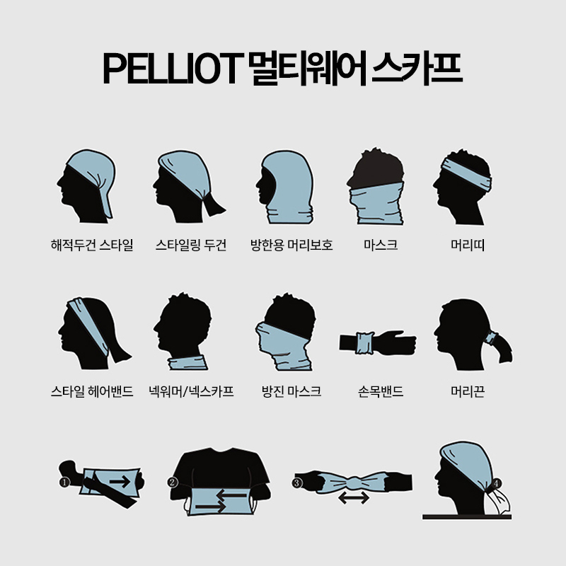 펠리엇 클래식 고탄력 자외선 차단 멀티 헤드 스카프 165041001 - 상세 이미지 3
