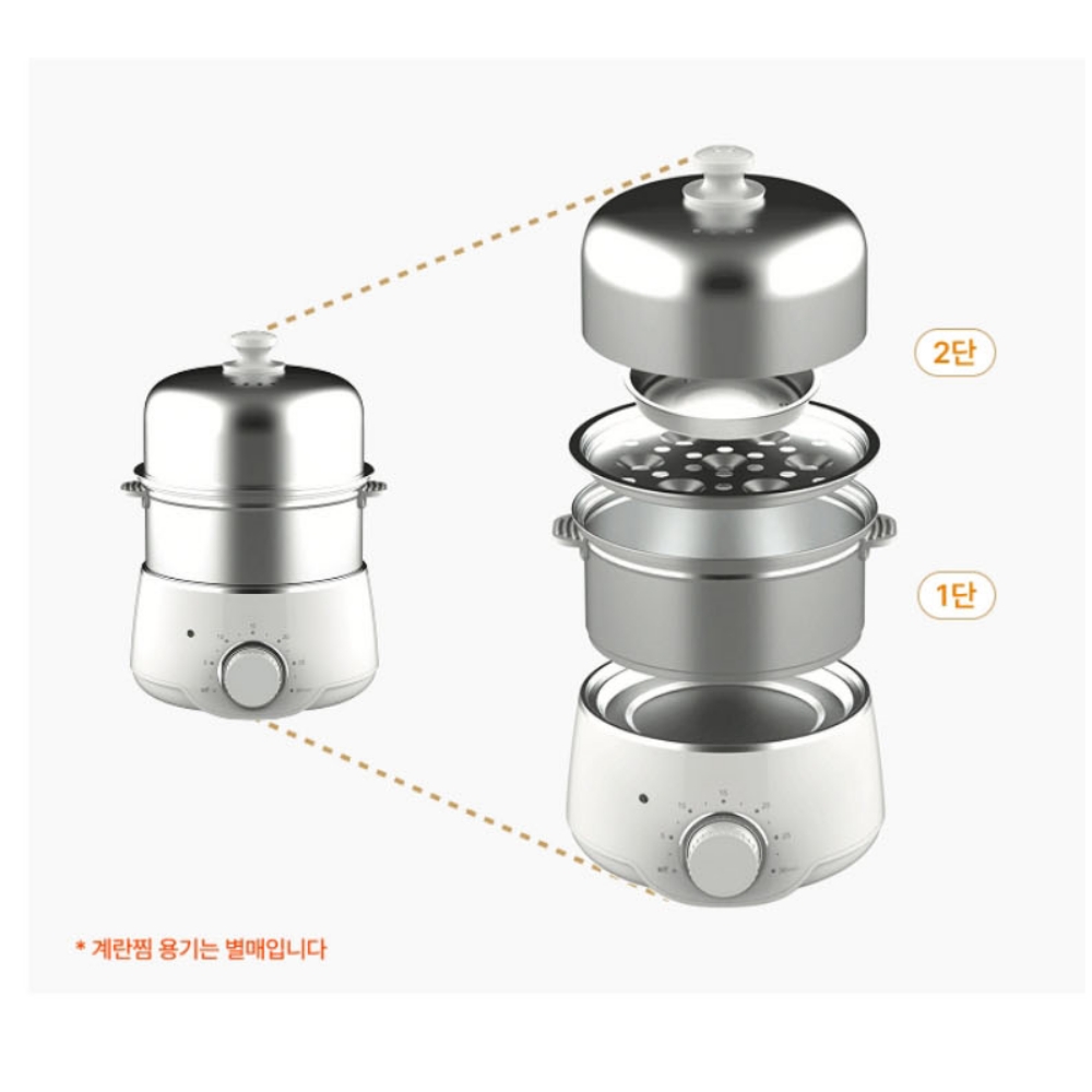 스텐 삶은 계란찜기 2단 미니 만능 에그쿠커 반숙 계란삶는기계