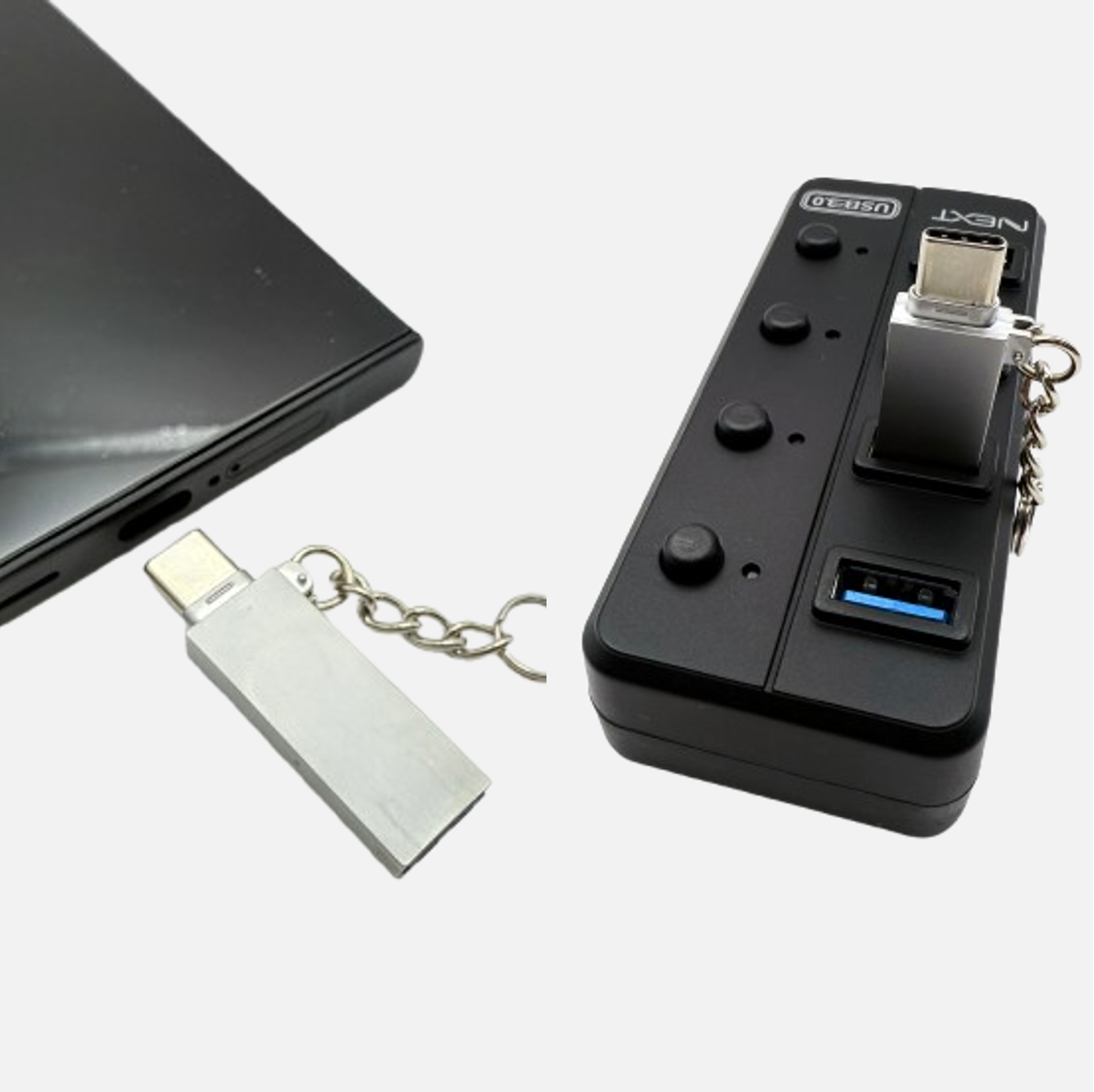 MicroSD카드 리더기 C타입 TF카드 마이크로 USB-A C 포트 2in1 연결 - 상품 이미지