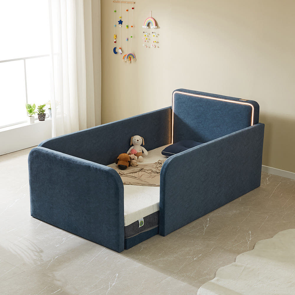 페라모 친환경 자재 갤럭시 조명 저상형 데이베드 아기 침대 프레임 SS + 안전가드 3개