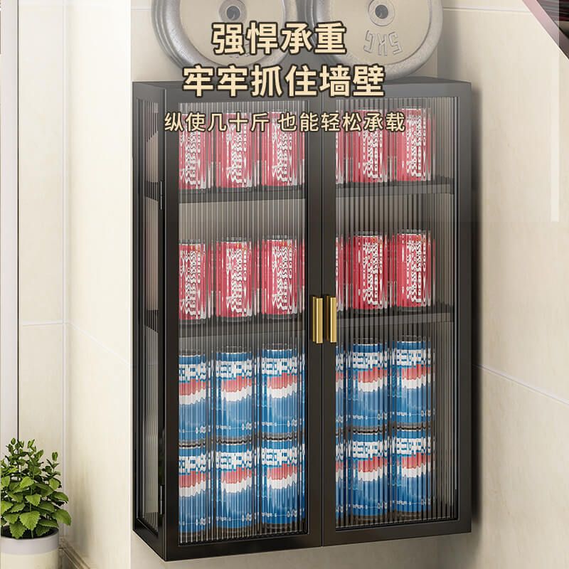 반투명 벽걸이형 욕실수납장 캐비닛 선반 블랙 상부장 세면대 - 상세 이미지 5