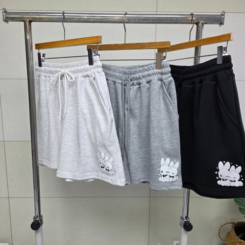 (국산면원단/국내자체생산) SET5002 두마리토끼 반팔티셔츠 반바지 세트 30대40대여성의류 이미지 7