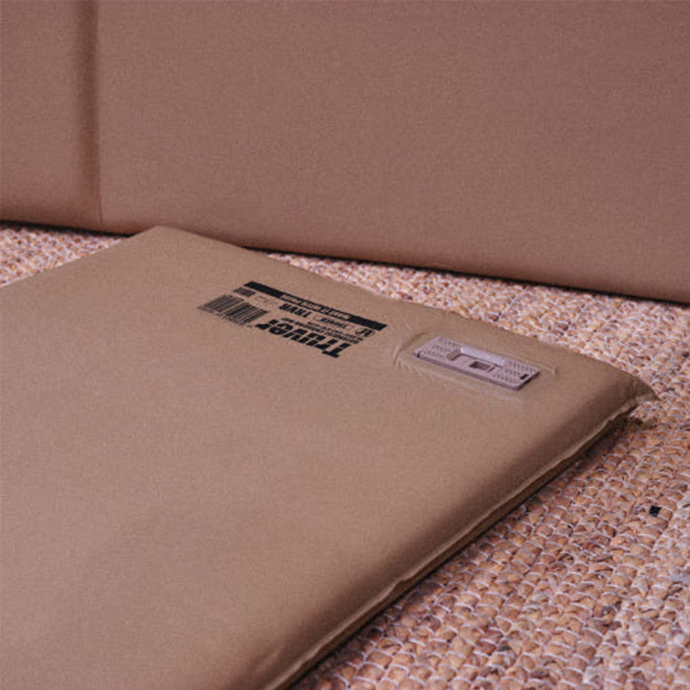 트루버 8cm 자충 매트 에어 침대 캠핑 싱글, 샌드베이지