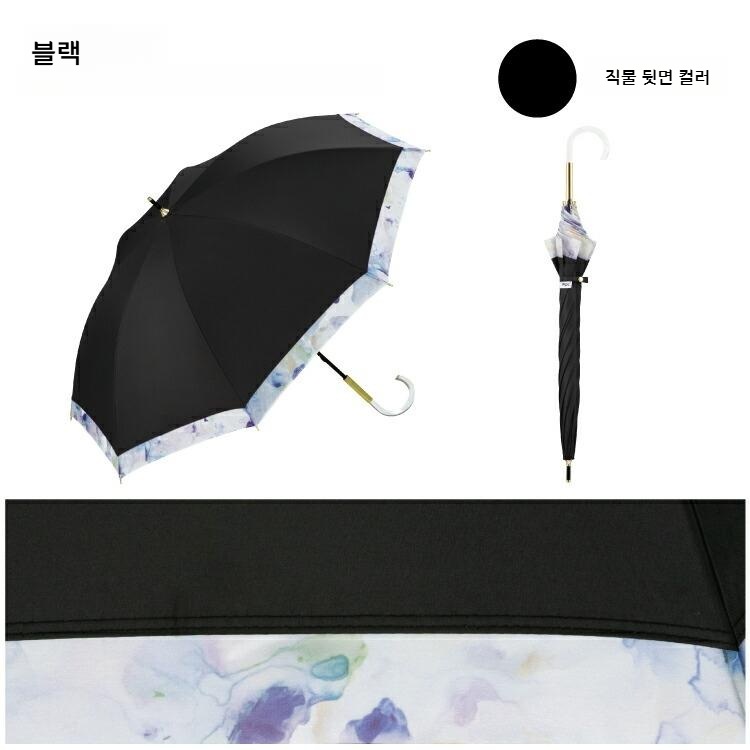 Wpc 림 오간자 프린트 장양산 차광 양우산 일본양산 UV차단 블랙 - 상세 이미지 4