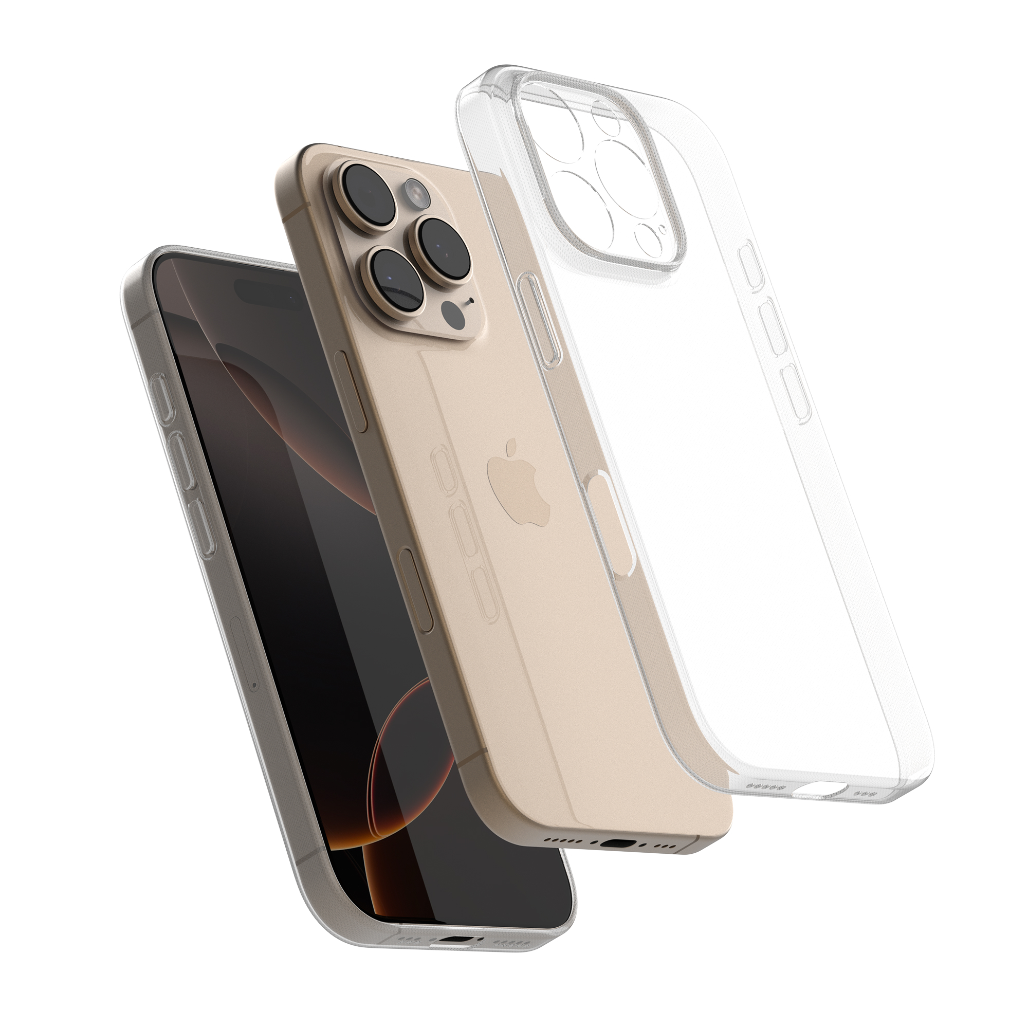 고스트핏 0.6 매트 아이폰 생폰케이스 투명 변색없는 케이스 반투명, 아이폰16 프로 맥스 - 상품 이미지