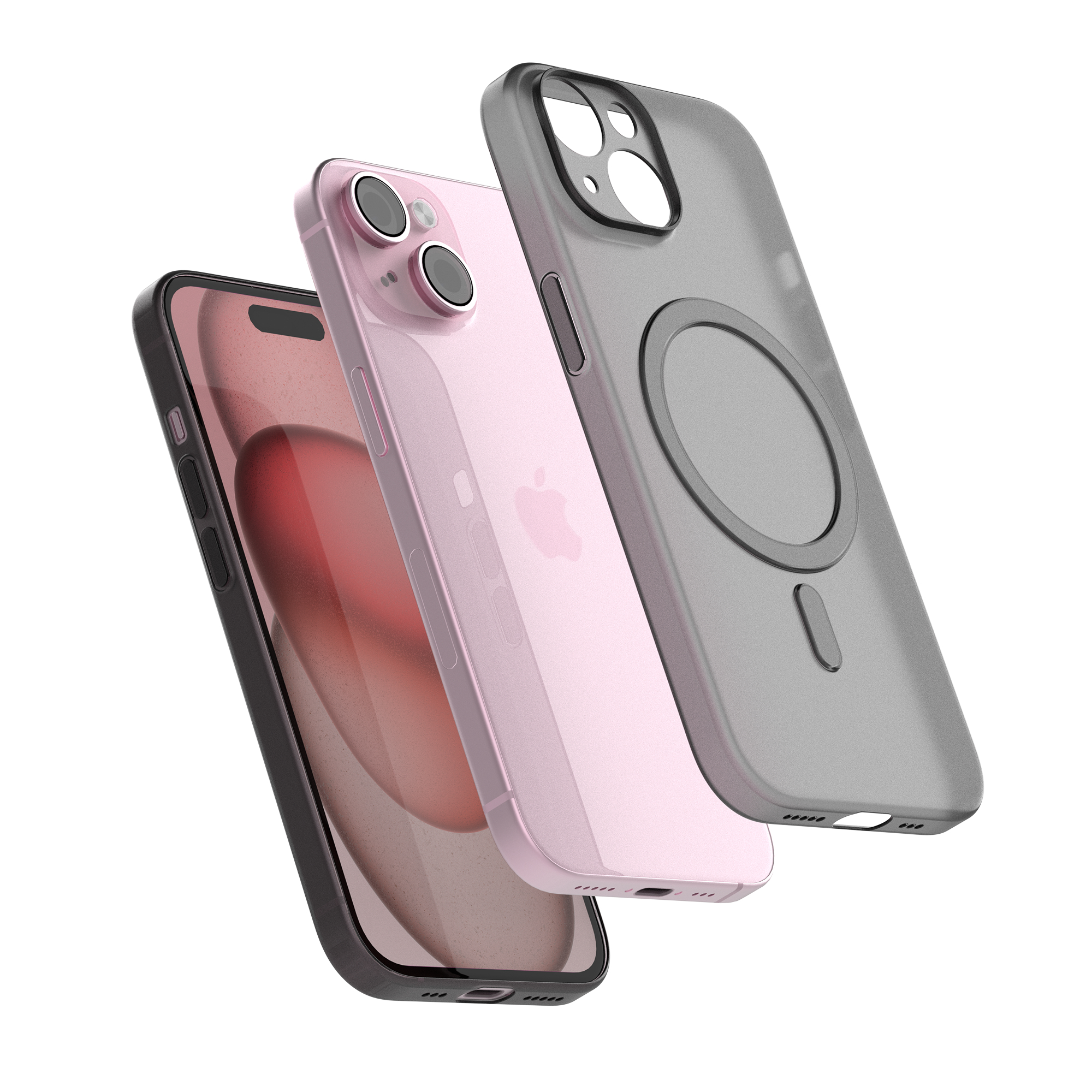 고스트핏 매트 투명 아이폰 맥세이프케이스 변색없는케이스 블랙, 아이폰15 플러스 - 상세 이미지 3