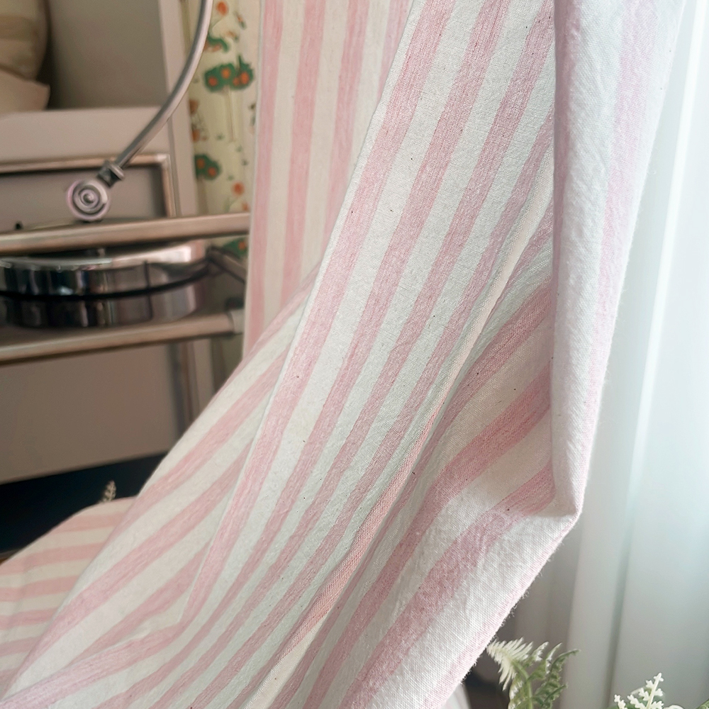 멜란 스트라이프 커튼 러블리 연핑크 맞춤제작 아이방 여아
