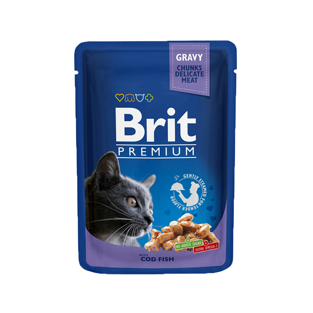 브릿 캣 프리미엄 청크 주식파우치 대구+피쉬, 100g, 1개 - 메인 이미지