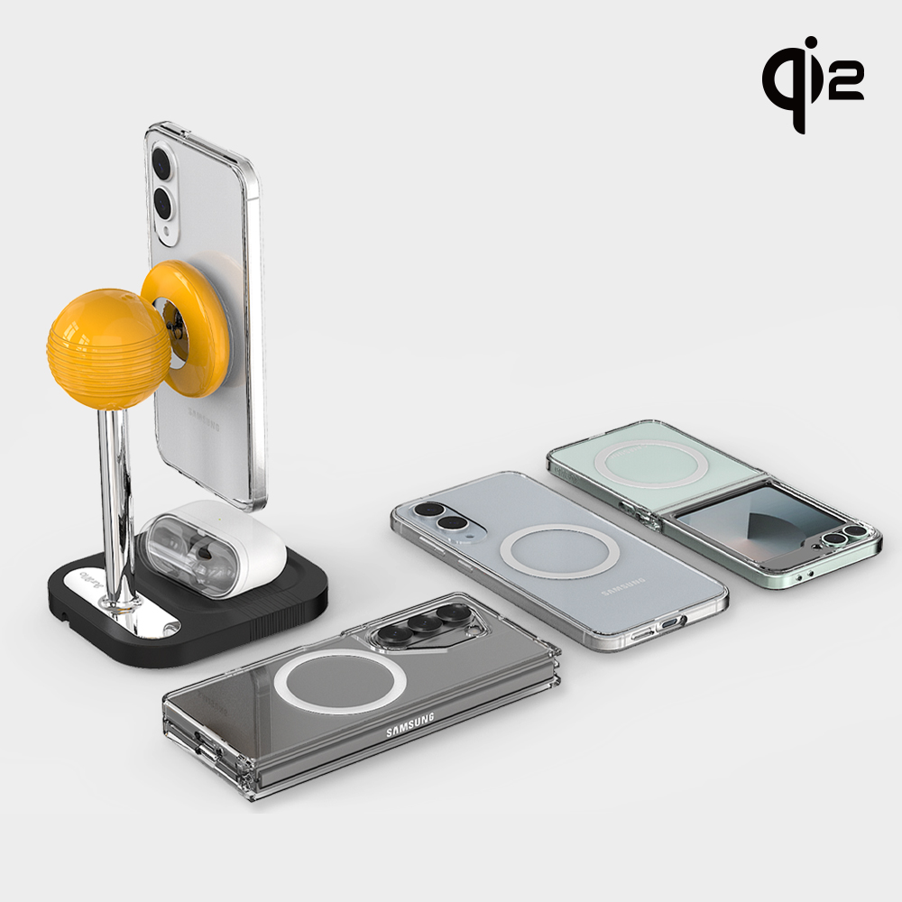 2in1 qi2 맥세이프 15W 아이폰 갤럭시 폴드 아이폰17 호환 고속 무선충전기 거치대