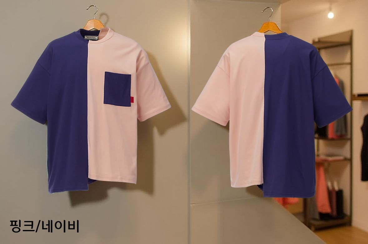 오니츠카타이거 투톤 포켓 반팔 티셔츠 남성 2183B429 화이트/카키 M - 상세 이미지 2
