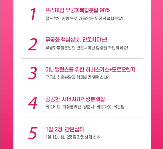 리얼핏 무궁화정 안토시아닌 무궁화복합분말 히비스커스 모로오렌지 카테킨 해썹 효능 - 상세 이미지 3