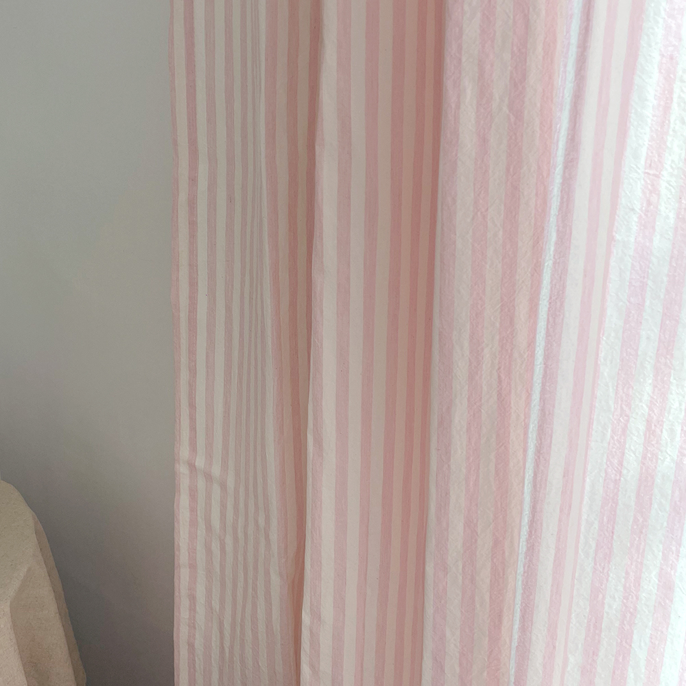 멜란 스트라이프 커튼 러블리 연핑크 맞춤제작 아이방 여아