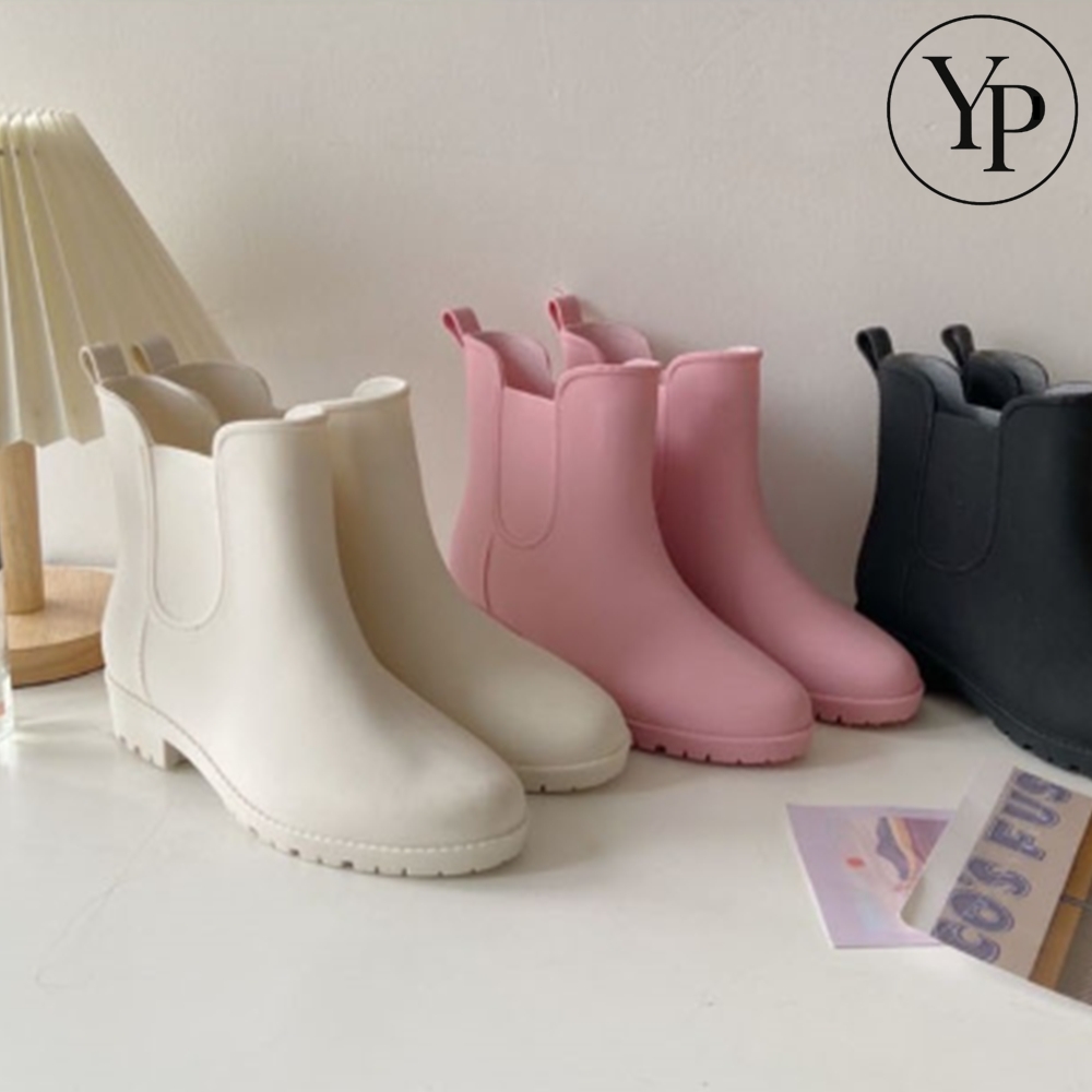 여성 레인부츠 숏 장마대비 발편한 초경량 가벼운 앵클 데일리 신발 장화 - 상품 이미지