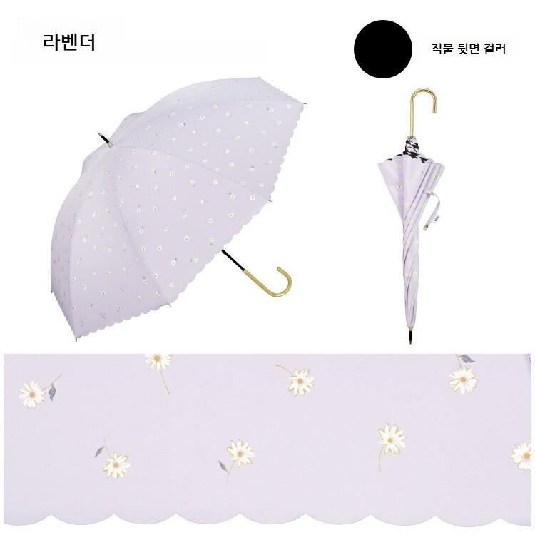 Wpc 골드 마가렛 차광 장양산 여성용 양우산 일본양산 UV차단 블랙 - 상세 이미지 3