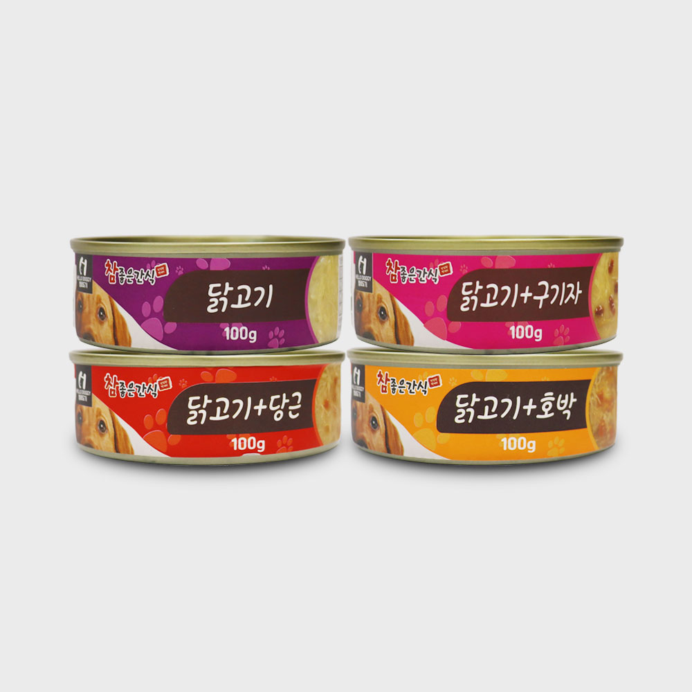 헬로도기 강아지캔 강아지통조림 유동식 애견 습식 사료 간식 닭고기+구기자, 100g, 1개 - 상세 이미지 2