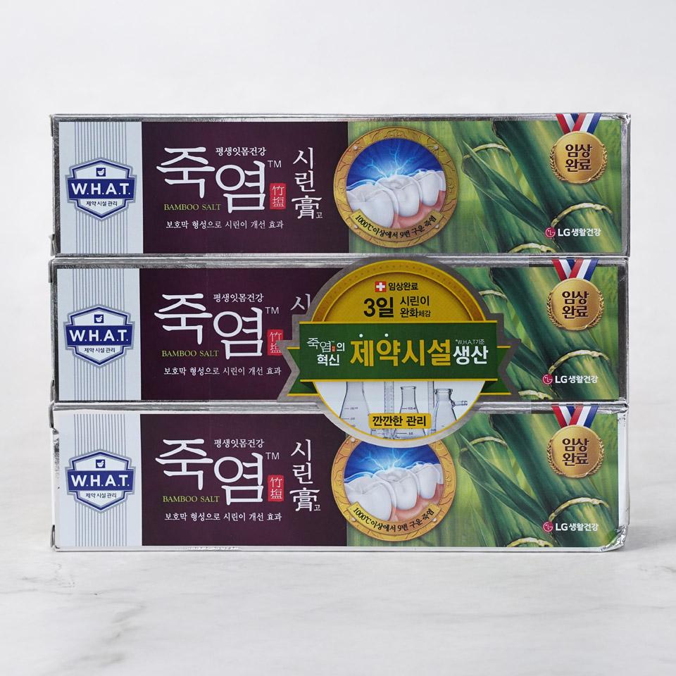 메가마트 LG 죽염 시린고 밤부솔트 치약  120gx3개 - 상품 이미지