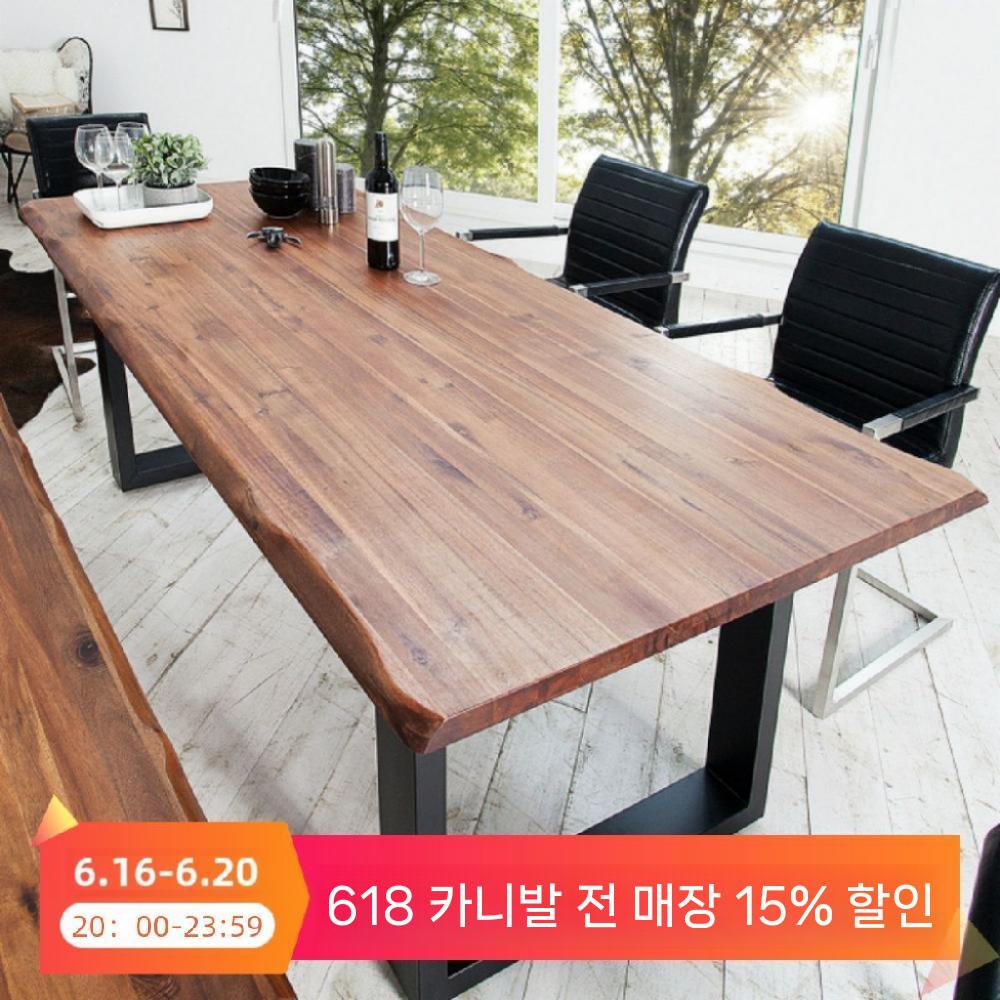 테이블 우드슬랩 커피숍 원목 식탁 6인용 대형 카페 - 상세 이미지 2