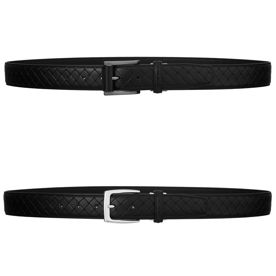 남성 소가죽 32mm 34mm 격자무늬 가죽 벨트 2 type