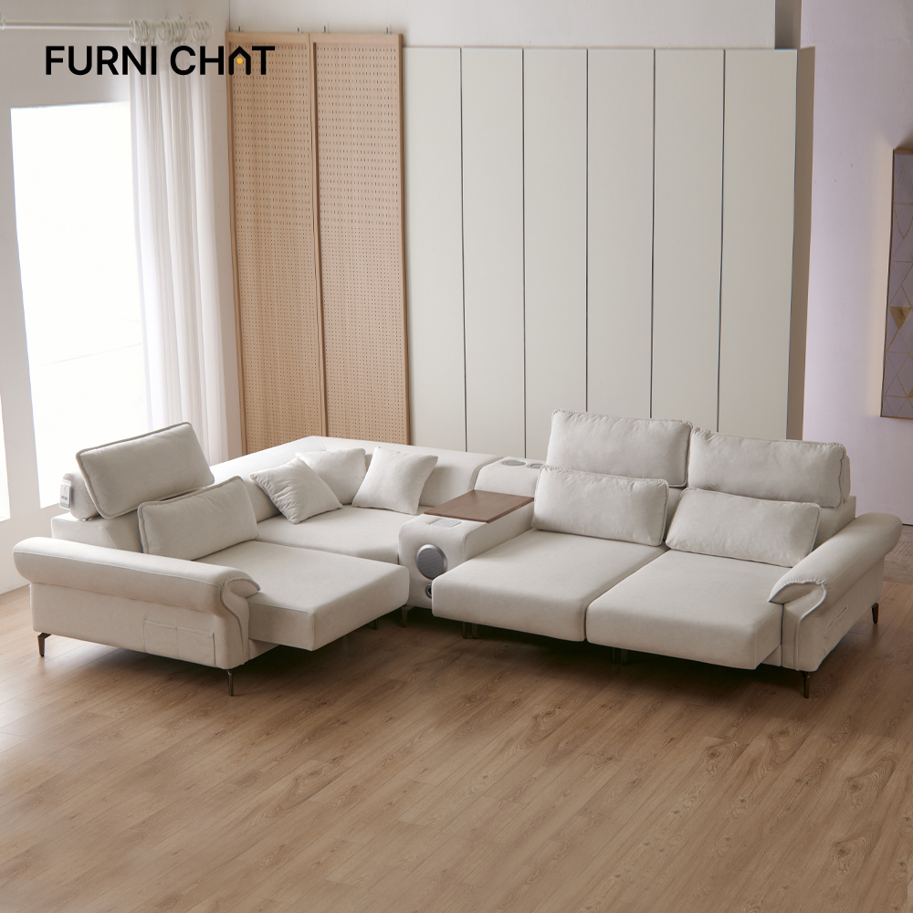 퍼니챗 몬스터 5인용 코너형 이지클린 패브릭 무빙소파 슬라이드 모션소파