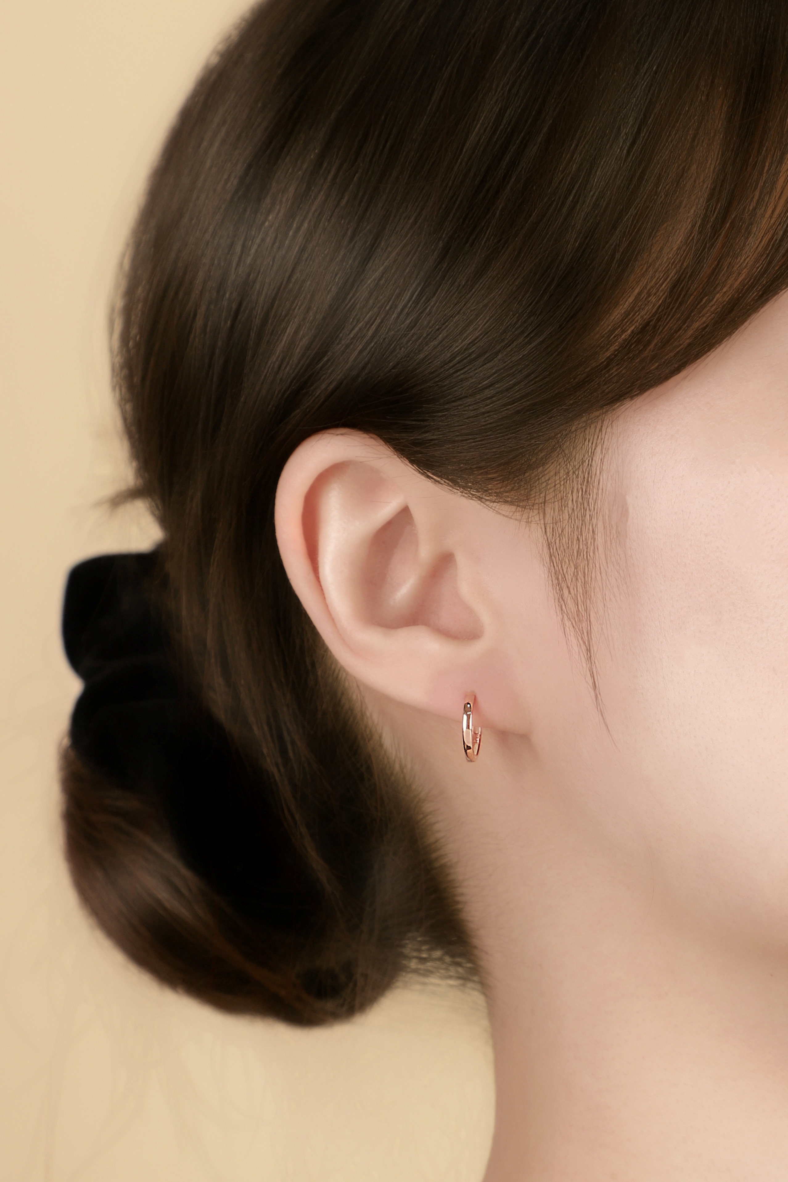 14k 베이직 원터치 링 귀걸이 6mm, 8mm, 10mm 이너컨츠 아웃컨츠 귓바퀴 데일리 기본 골드 이미지 8