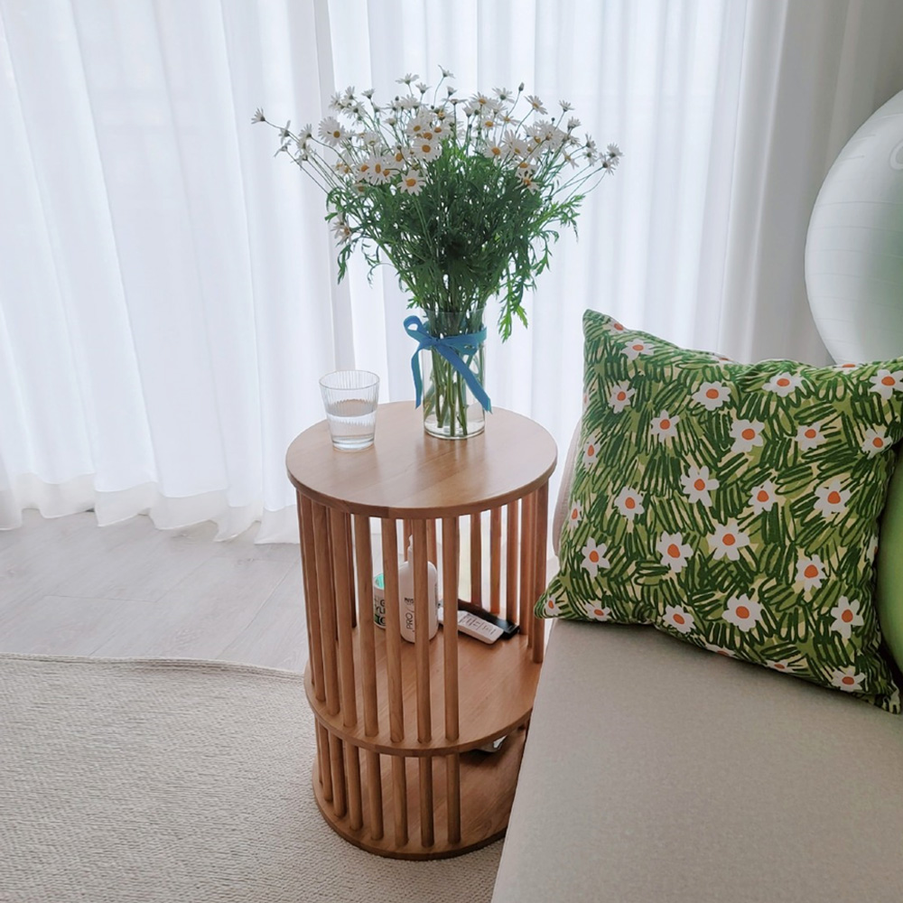 콜로세움 원목 틈새 미니 침대 이케아 협탁 브라운 2단