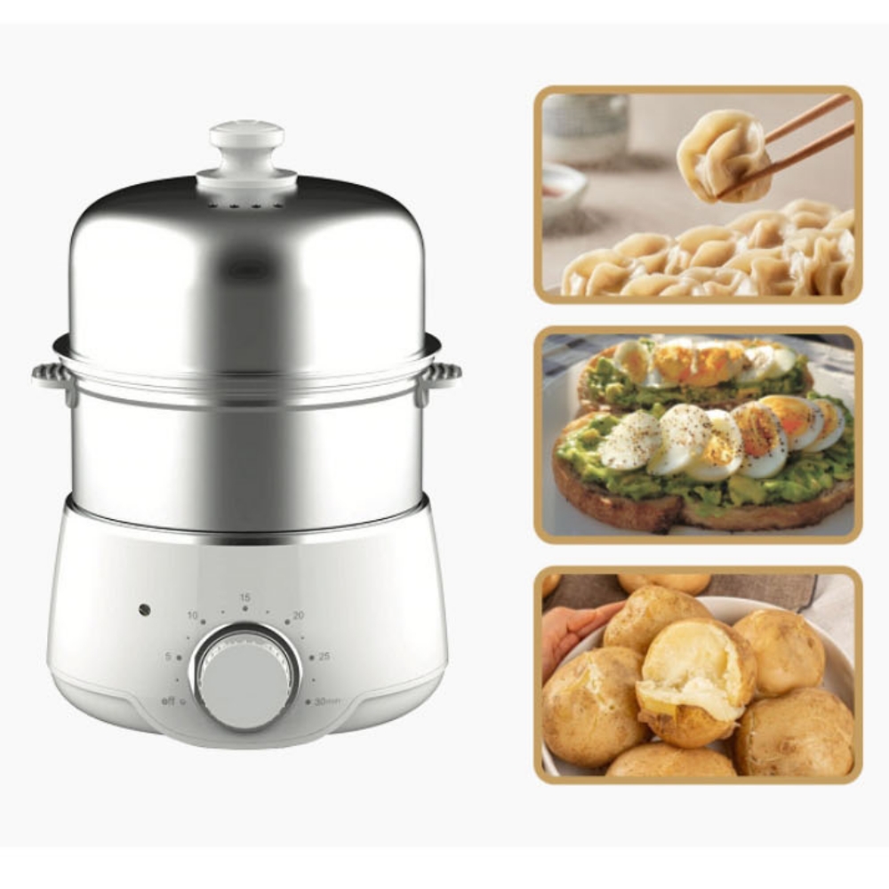 올스텐 계란찜기 타이머 반숙기 고구마 계란찌는기계 2단