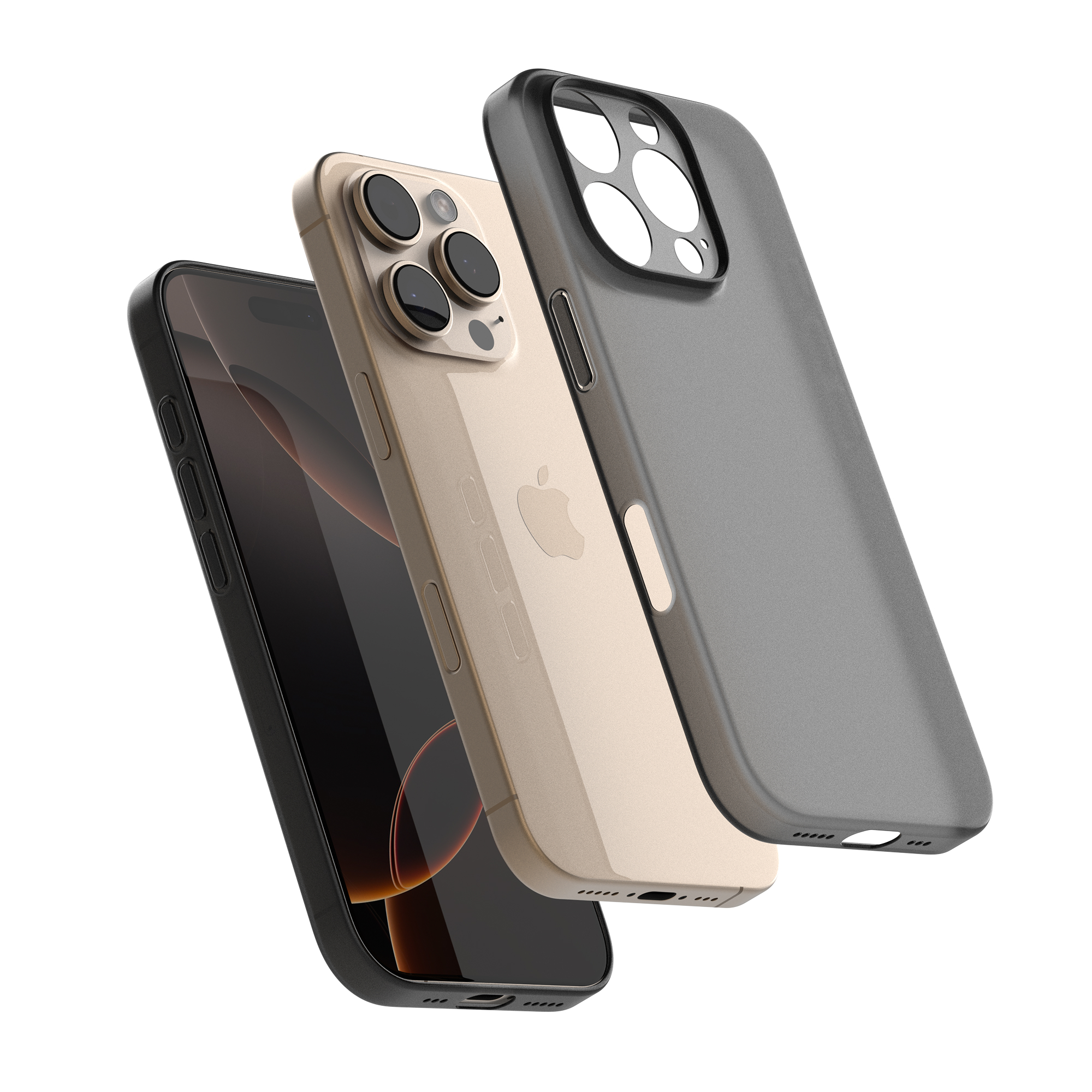 고스트핏 0.6 매트 아이폰 생폰케이스 투명 변색없는 케이스 그레이, 아이폰16 프로 맥스 - 상품 이미지