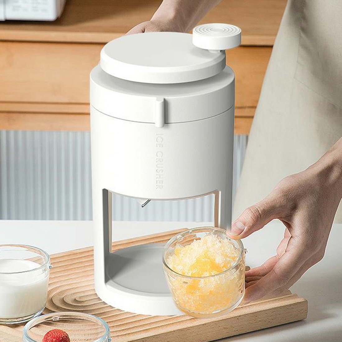 킨포크 수동빙수기 빙수만들기 컵빙수 우유 팥빙수 가정용제빙기 설빙기 얼음가는기계