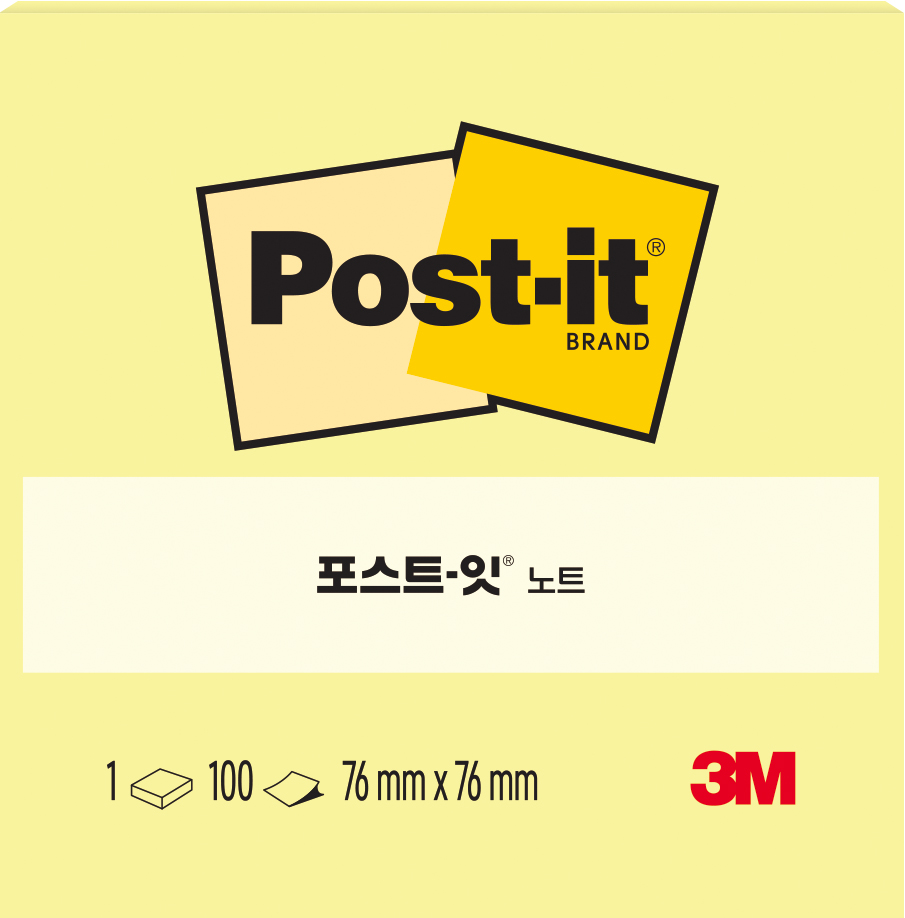 3M 포스트잇 정사각 654 100매 - 상품 이미지