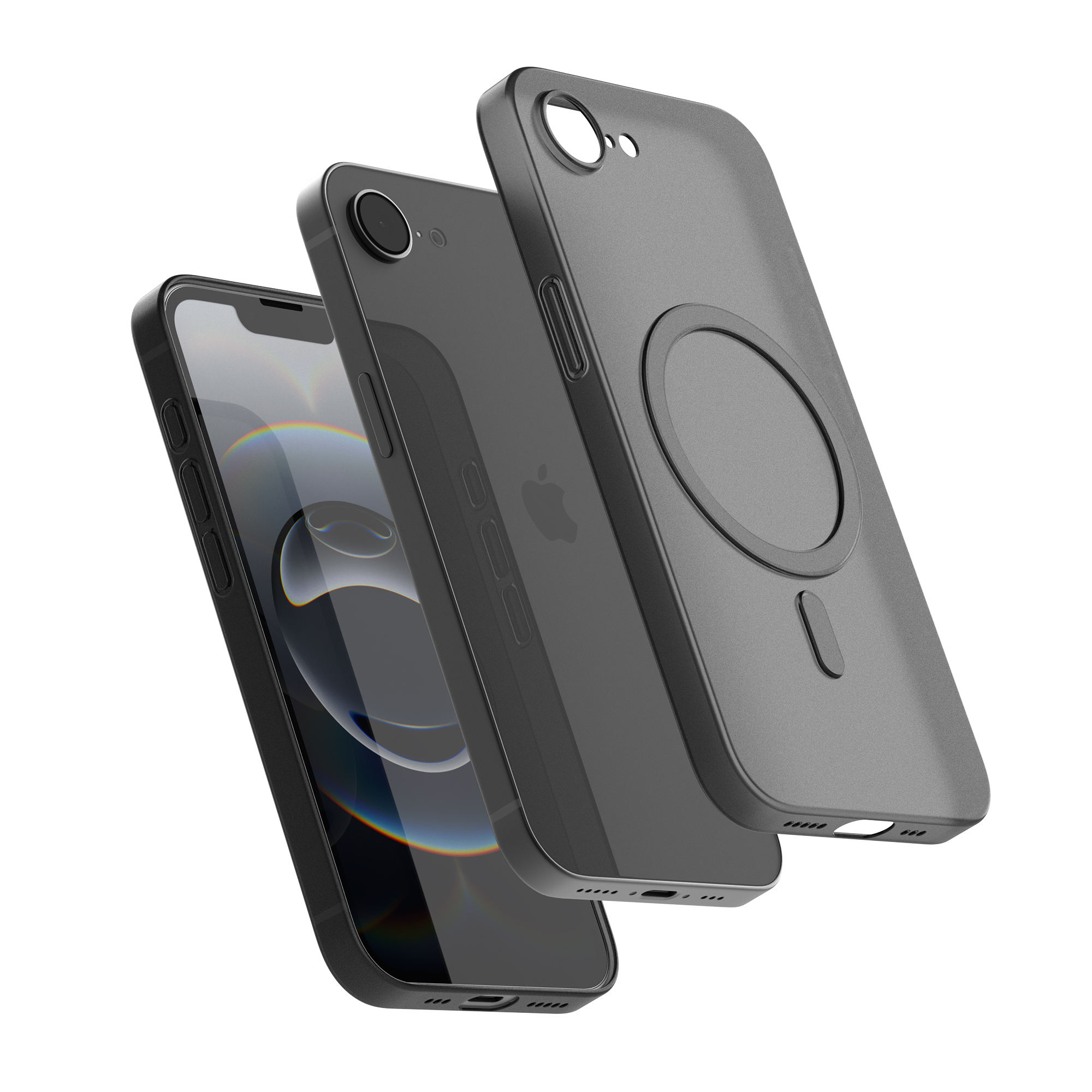 고스트핏 매트 투명 아이폰 맥세이프케이스 변색없는케이스 그레이, 아이폰16e